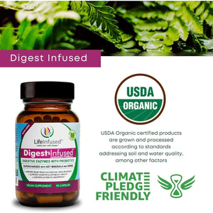 Life Infused - Premium Digestive Enzyme Supplement - Ease Gas & Bloating. 90 Servings.