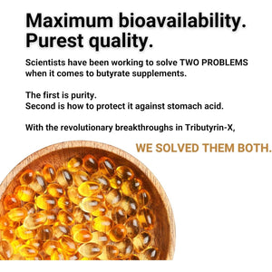 Tributyrin-X | Histamine and Leaky Gut Support | 99% Pure W/Zero Odor | 90 Servings