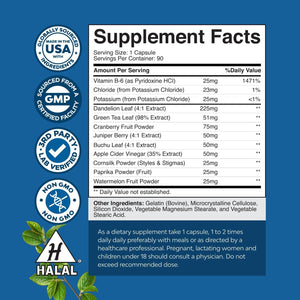 Natures Craft Water Away Pills Maximum Strength for Fast Acting Bloating Relief - 90 Servings