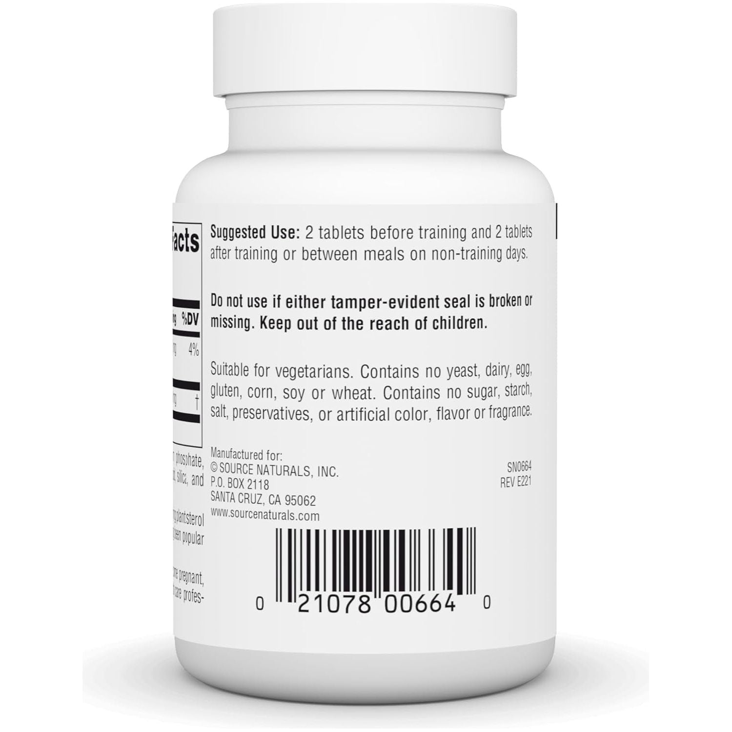 Source Naturals Gamma Oryzanol, Athletic Series Dietary Supplement, 30 MG - 250 Tablets