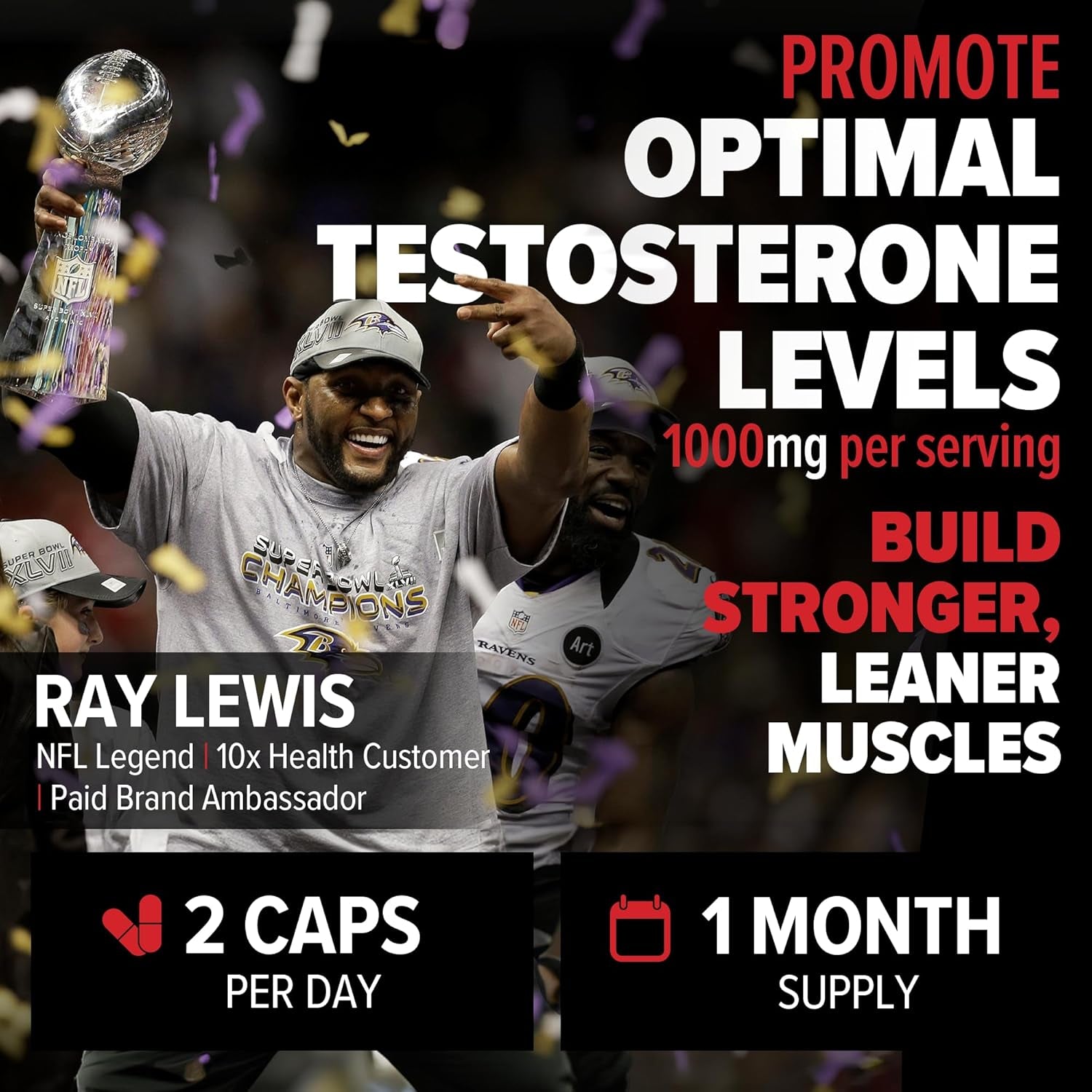 10X Health Alpha Testosterone Support - Muscle Support for Men with Tongkat Ali 1000Mg (60 Capsules, 2X Daily)