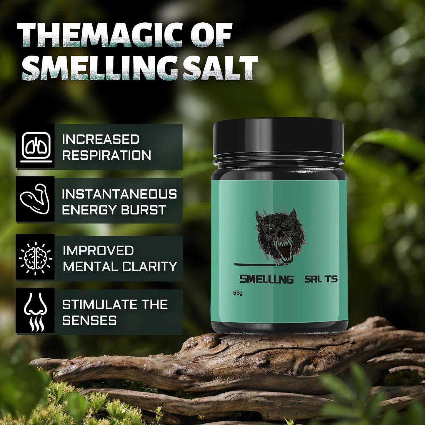 Smelling Salts, Powerful Ammonia Inhalant for Athletes in Powerlifting, Hockey, Football, Weight Lifting,1.89Oz