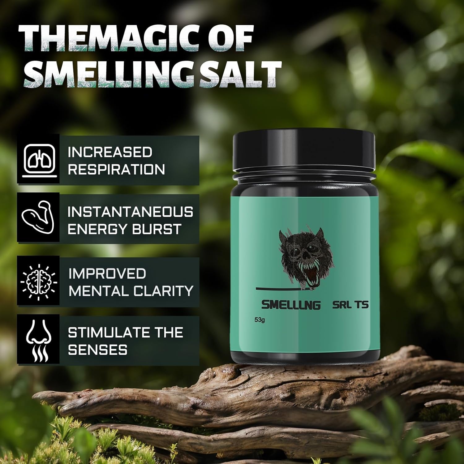 Smelling Salts, Powerful Ammonia Inhalant for Athletes in Powerlifting, Hockey, Football, Weight Lifting,1.89Oz