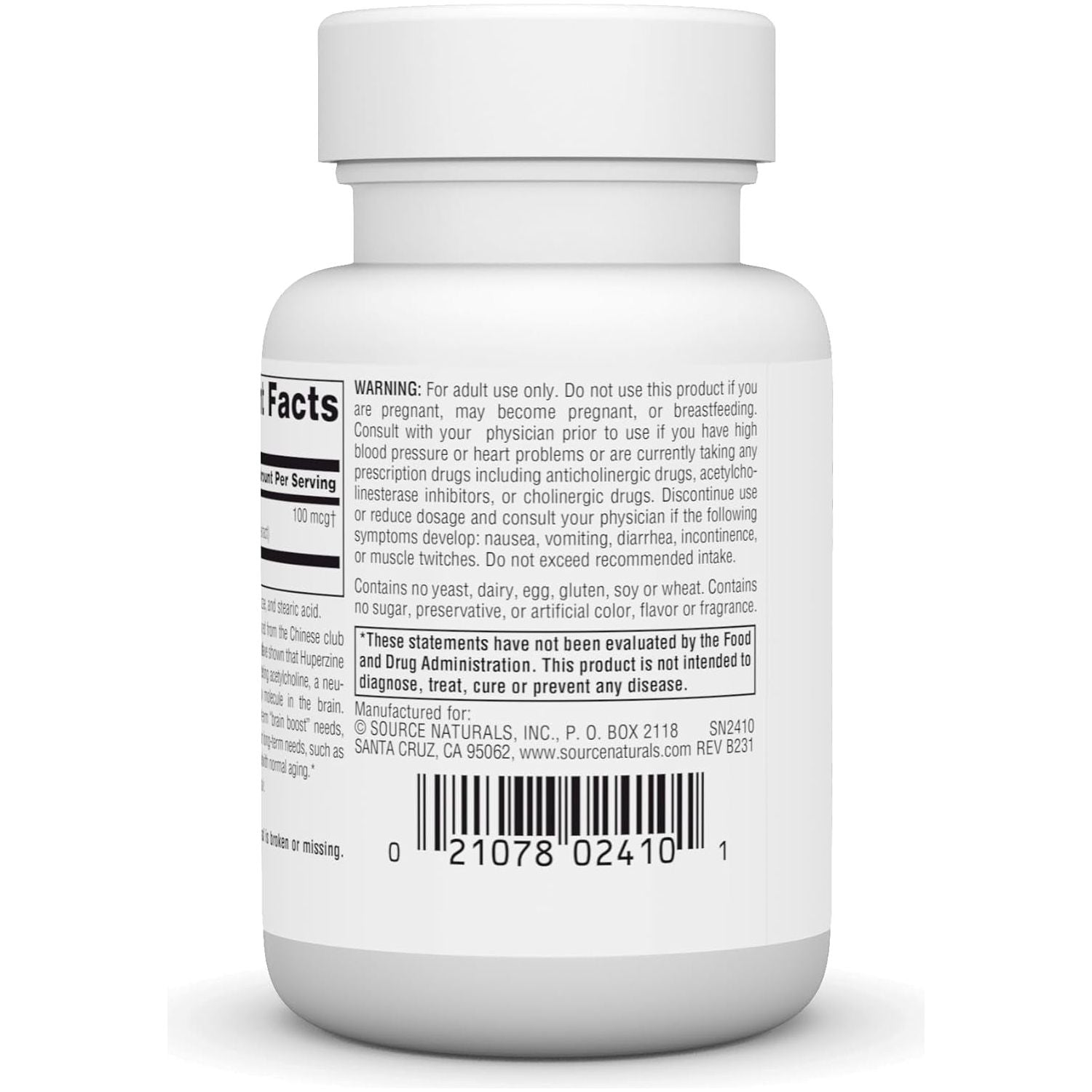 Source Naturals Huperzine A, for Learning and Memory*, 100Mcg - 120 Tablets