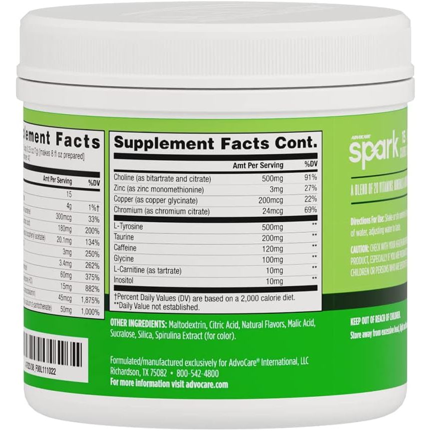Advocare Spark Vitamin & Amino Acid Supplement - Focus & Energy Drink Powder Mix 10.5 Oz