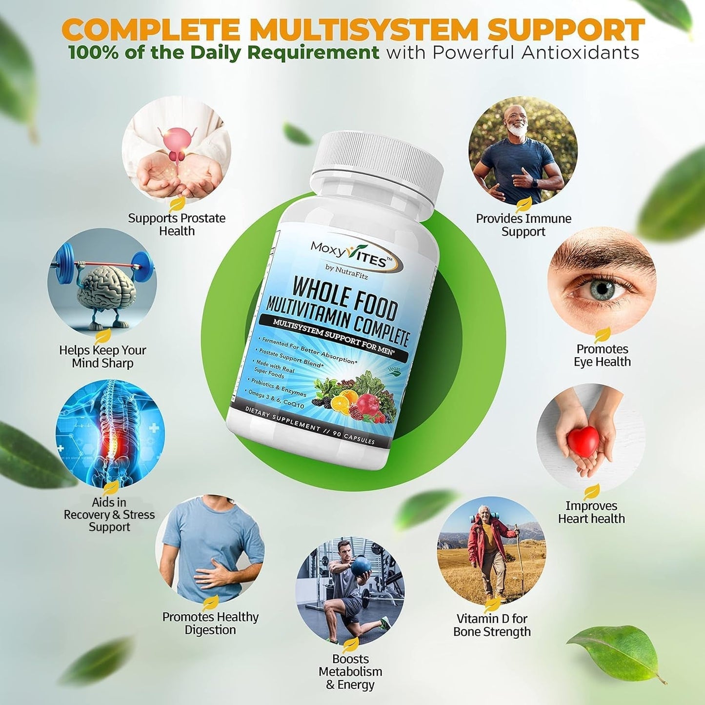 Mens Multivitamins - Daily Mens Vitamins with 44 Organic Whole Food
