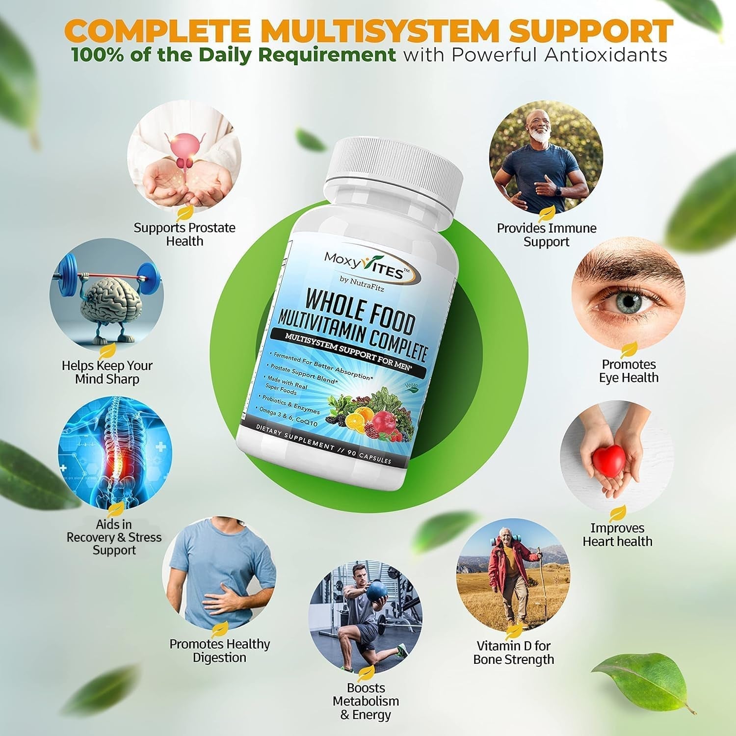 Mens Multivitamins - Daily Mens Vitamins with 44 Organic Whole Food