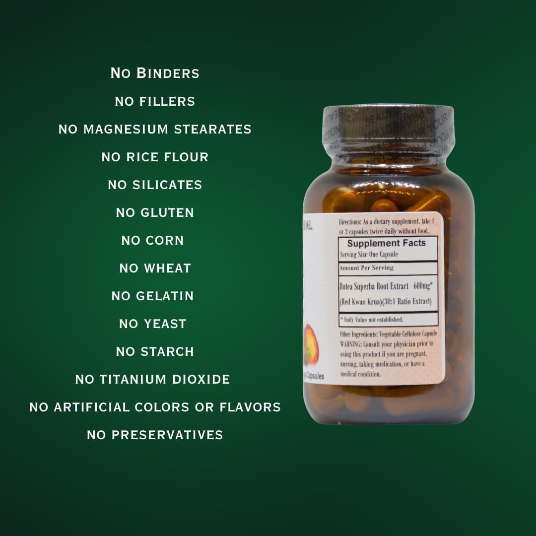 Barlowe'S Herbal Elixirs Butea Superba Extract 30:1 | 600Mg 60 Vegan Capsules
