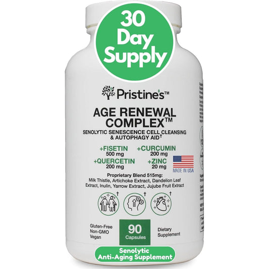 Age Renewal Complex & Autophagy Aid Senolytic Cell Cleansing Anti-Aging Supplement - 30 Day Supply