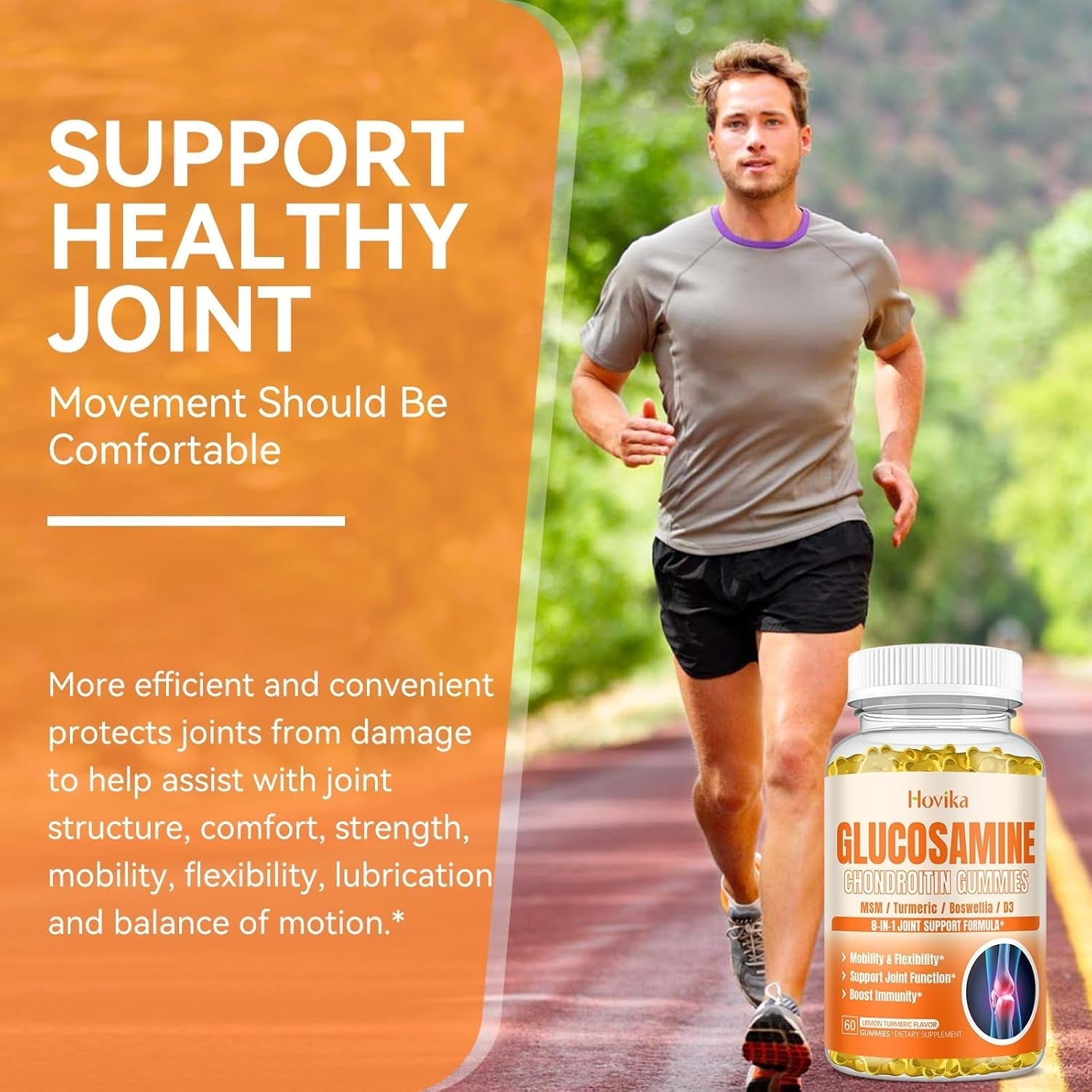 Glucosamine Chondroitin MSM Gummies 1500Mg - Joint Support Supplement , 60 Gummies