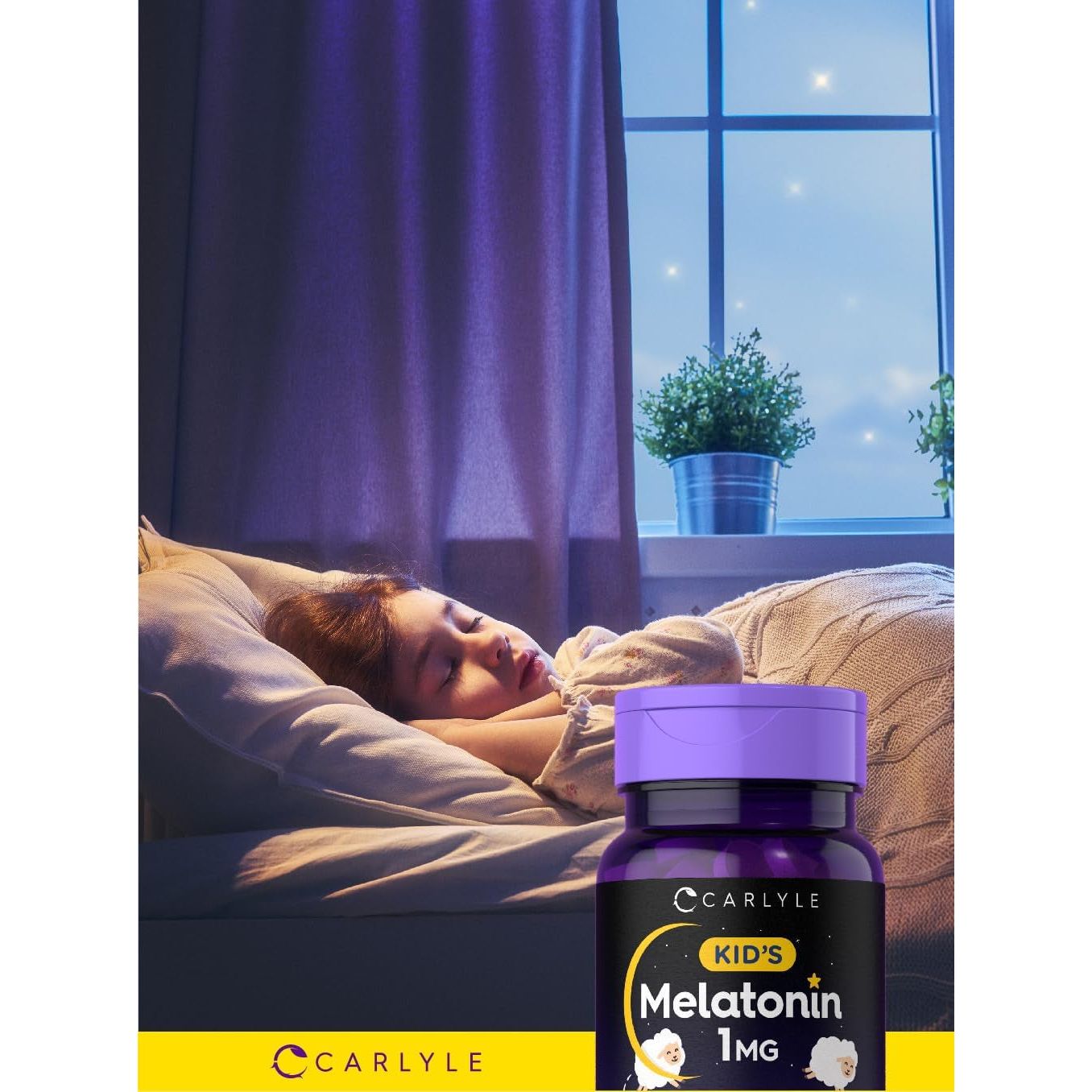Carlyle Kids Melatonin 1Mg | Fruit Flavor - 120 Chewable Tablets