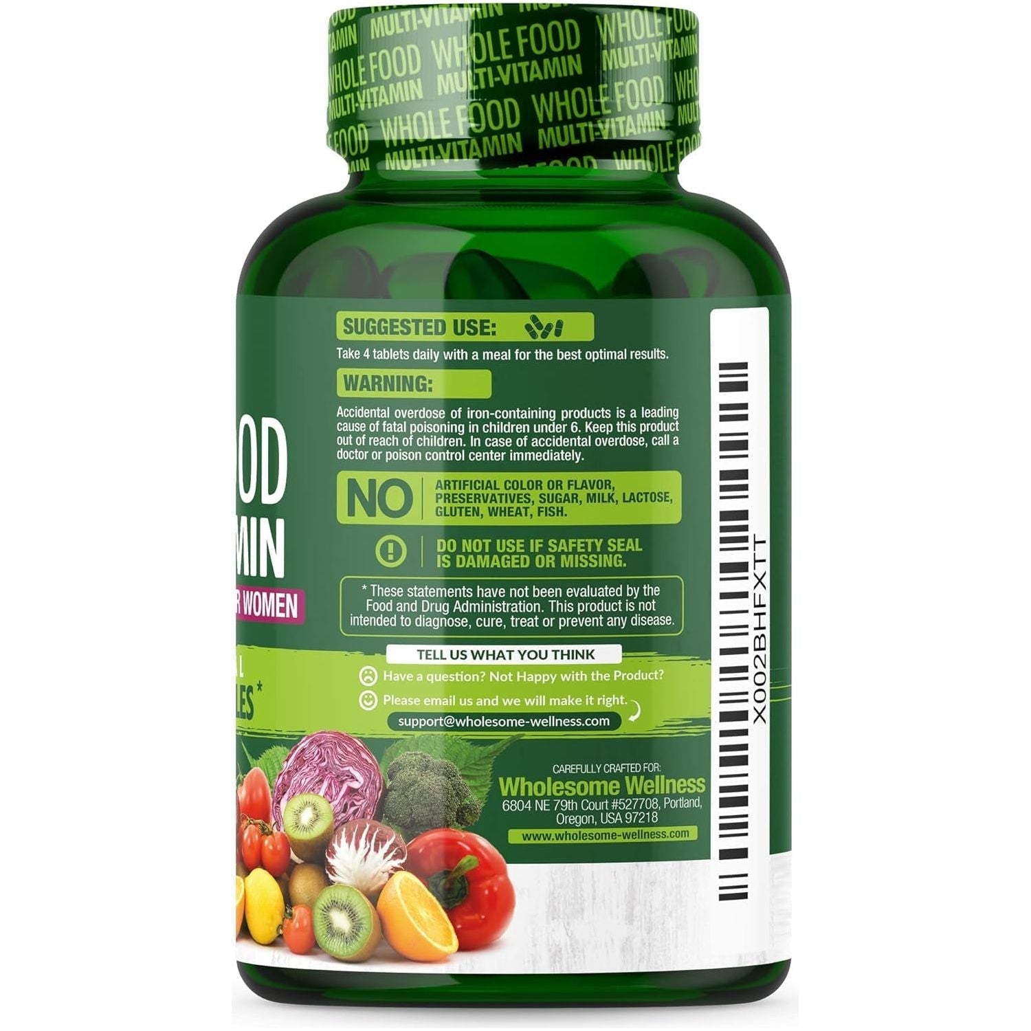 Wholesome Wellness Whole Food Multivitamin for Women - 120 Tablets