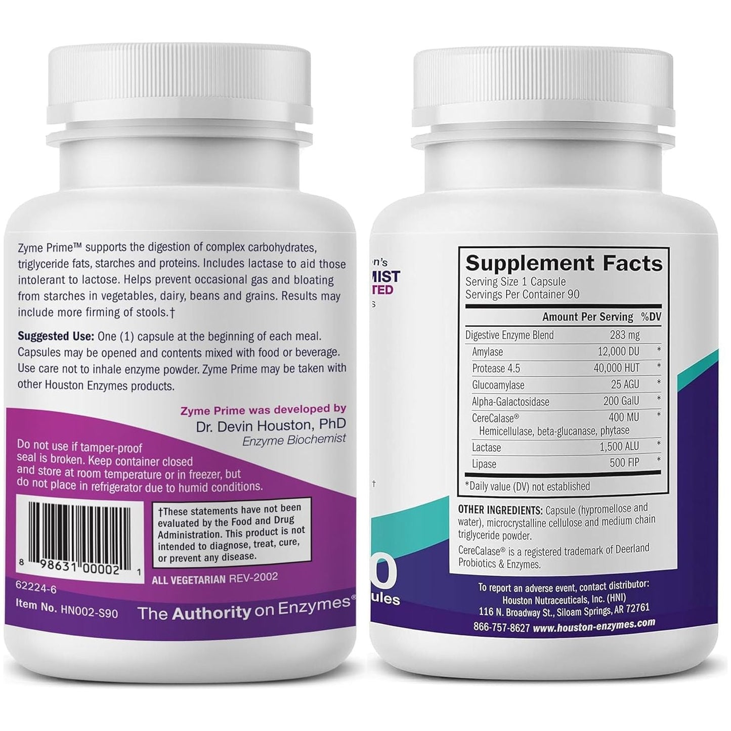 – Zyme Prime – Professionally Formulated to Support Digestion of Carbohydrates & Fats – Helps Relieve Gas & Bloating - 90 Capsules