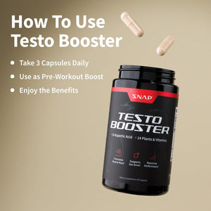 Snap Testosterone Booster for Men - Promotes Muscle Growth, Enhancing Natural Energy, Stamina and Strength 60 Capsules
