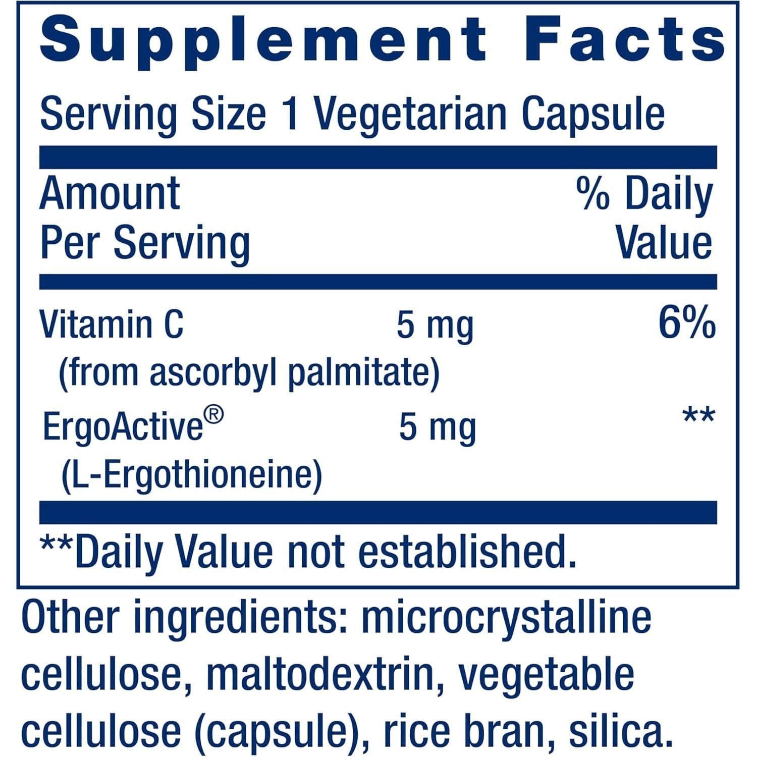 Life Extension Essential Youth L-Ergothioneine – Promotes Longevity & Healthy Aging –  5 Mg – 30 Vegetarian Capsules