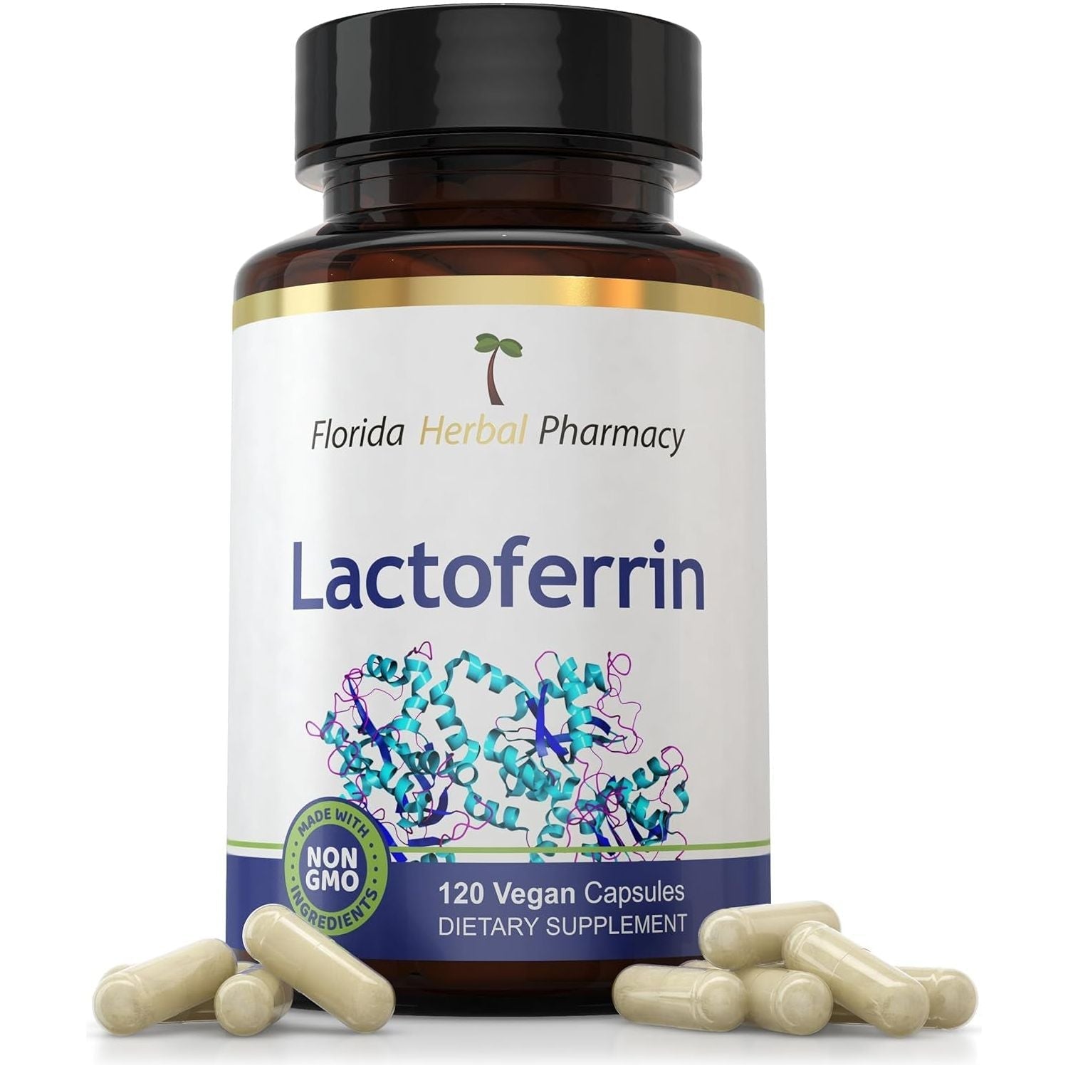 Florida Herbal Pharmacy, LACTOFERRIN Capsules (120 Capsules/500 Mg)