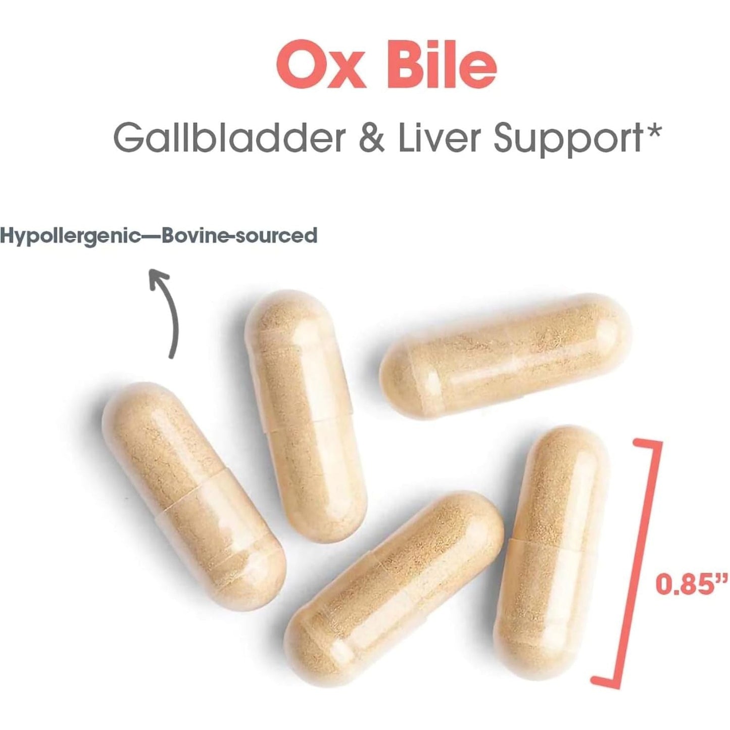 Allergy Research Group Ox Bile 500Mg - Digestive Enzymes for Liver, Ox Bile Supplement 100 Count
