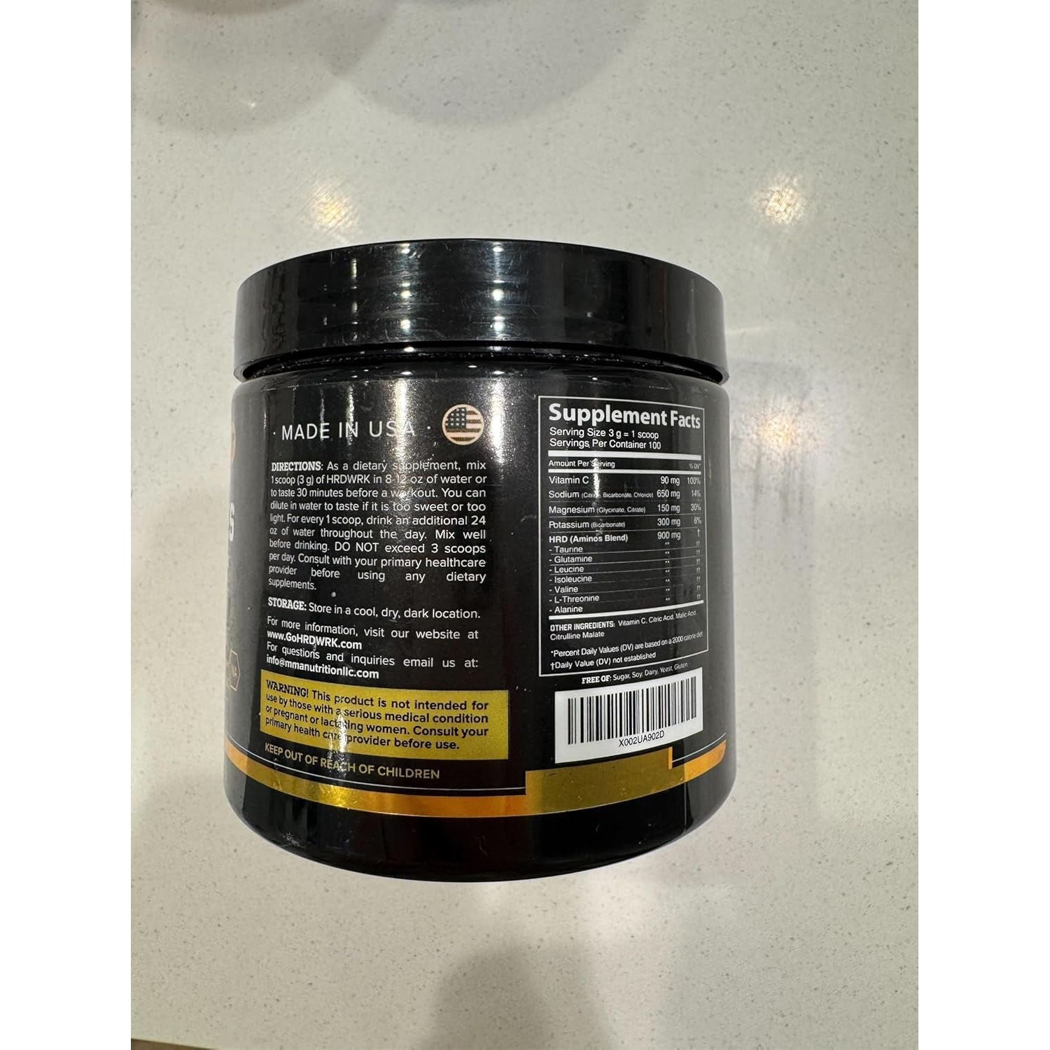 HRDWRK - Electrolytes Powder Keto Hydration Sugar Free with Magnesium, Potassium and Sodium - 100 Servings