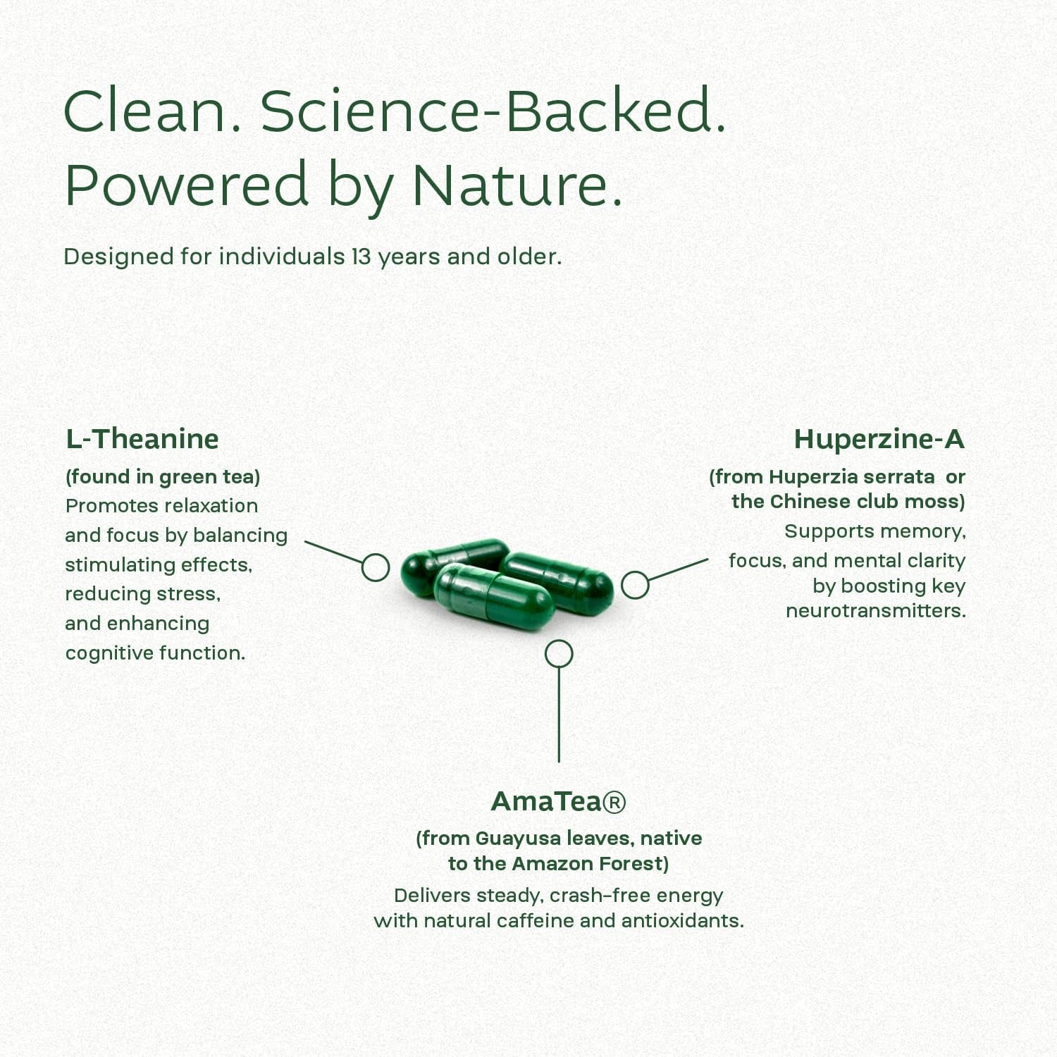 Think FOCO Capsules (13+) Focus Supplement for Teens & Adults - Natural Focus in 30 Minutes