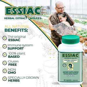 ESSIAC Tea All-Natural Herbal Extract Capsules - Powerful Antioxidant Blend to Help Promote Overall Health & Well-Being 60 Capsules