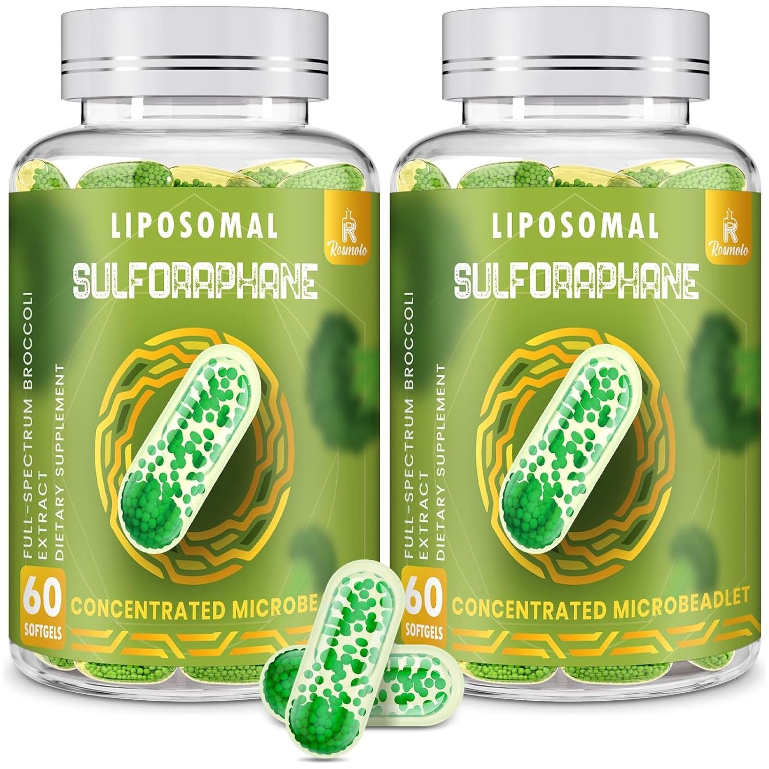 800 MG Liposomal Sulforaphane - Full-Spectrum Broccoli Extract, Antioxidant & Liver Supplement, 120 Softgels