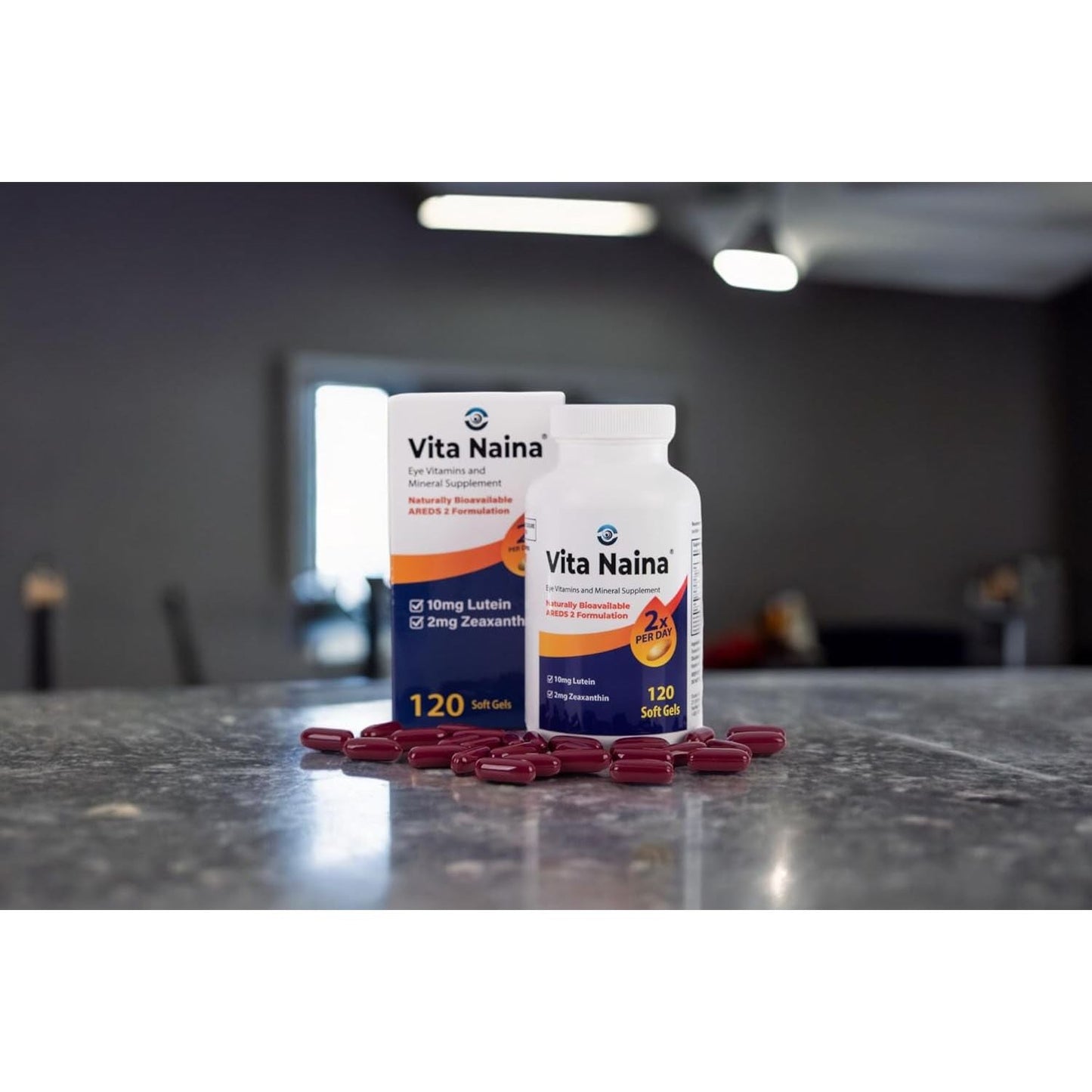 Vita Naina AREDS2 Eye Vitamins and Mineral Supplement (Zeaxanthin 2Mg) (120 Softgels)