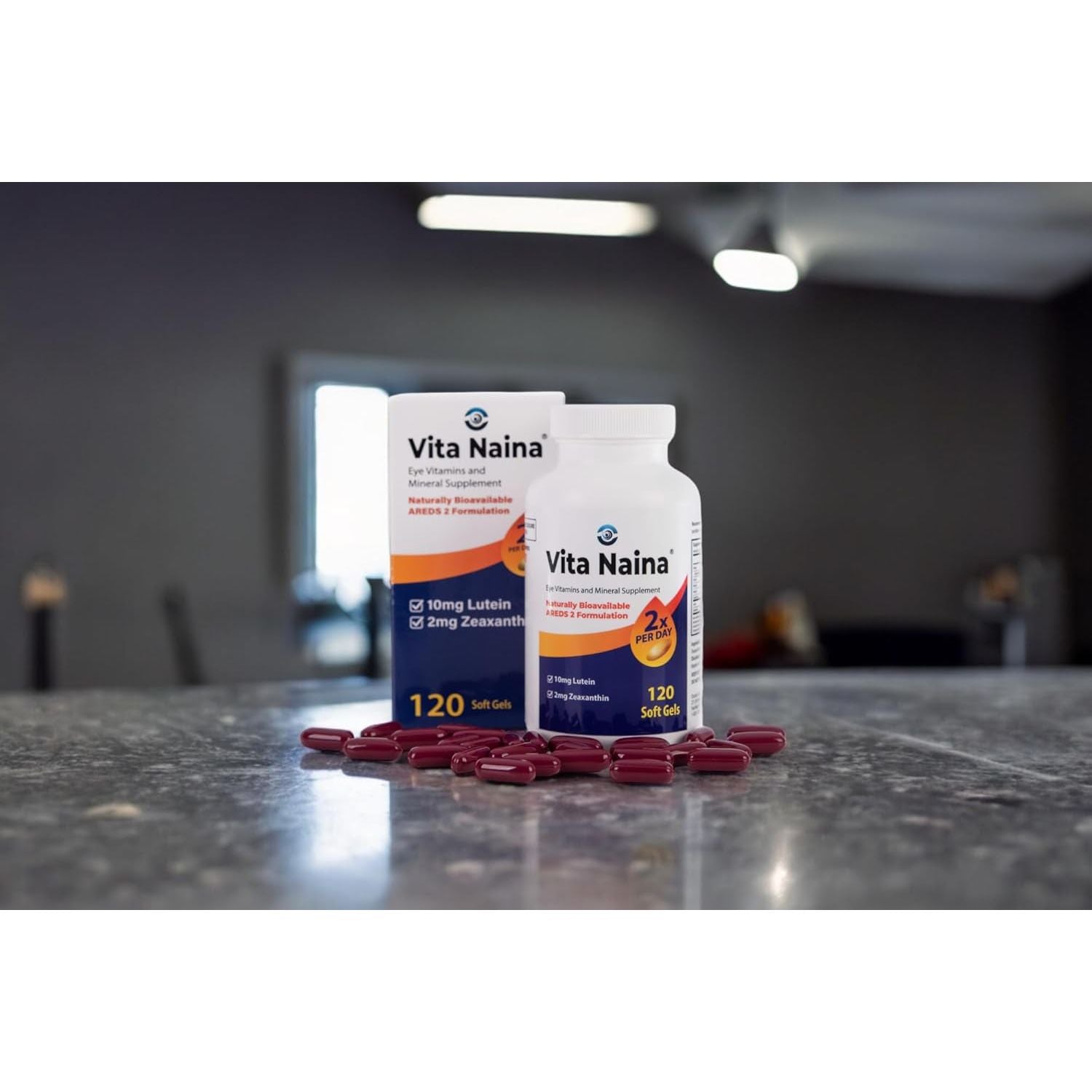 Vita Naina AREDS2 Eye Vitamins and Mineral Supplement (Zeaxanthin 2Mg) (120 Softgels)