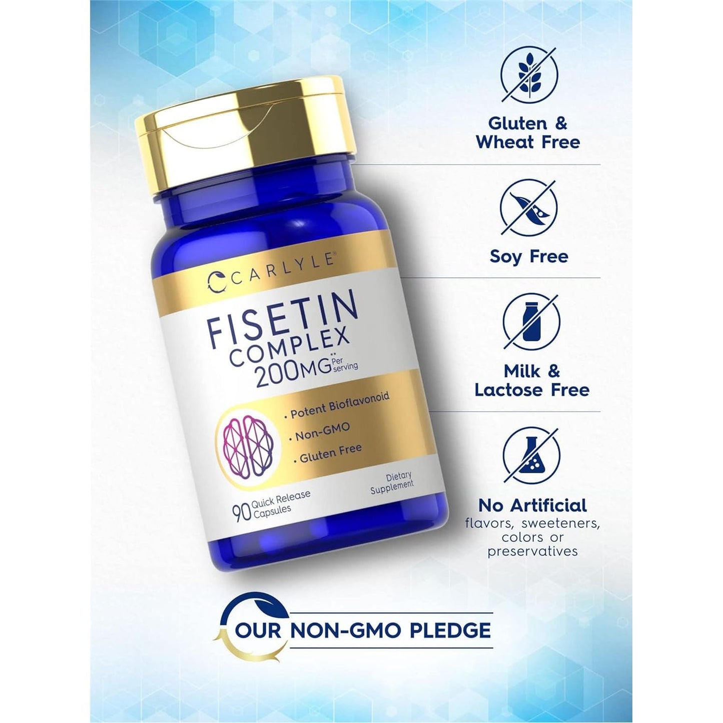 Carlyle Fisetin Complex Supplement | 200Mg | 90 Capsules | Non-Gmo and Gluten Free