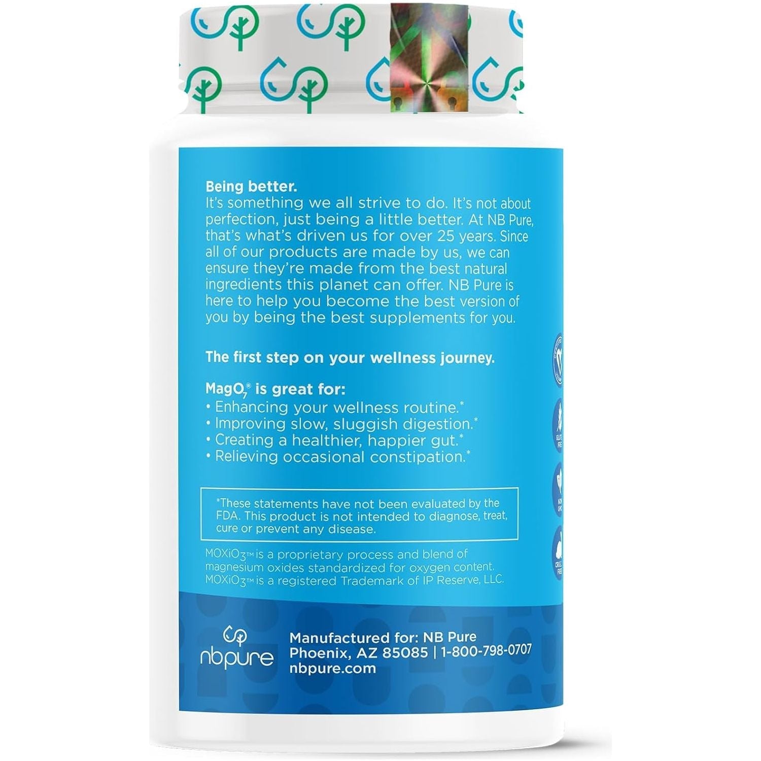 Nbpure Mago7 - Natural Colon Cleanse & Detox - Occasional Constipation Relief, Stool Softening, & Bloating Support 180 Capsules