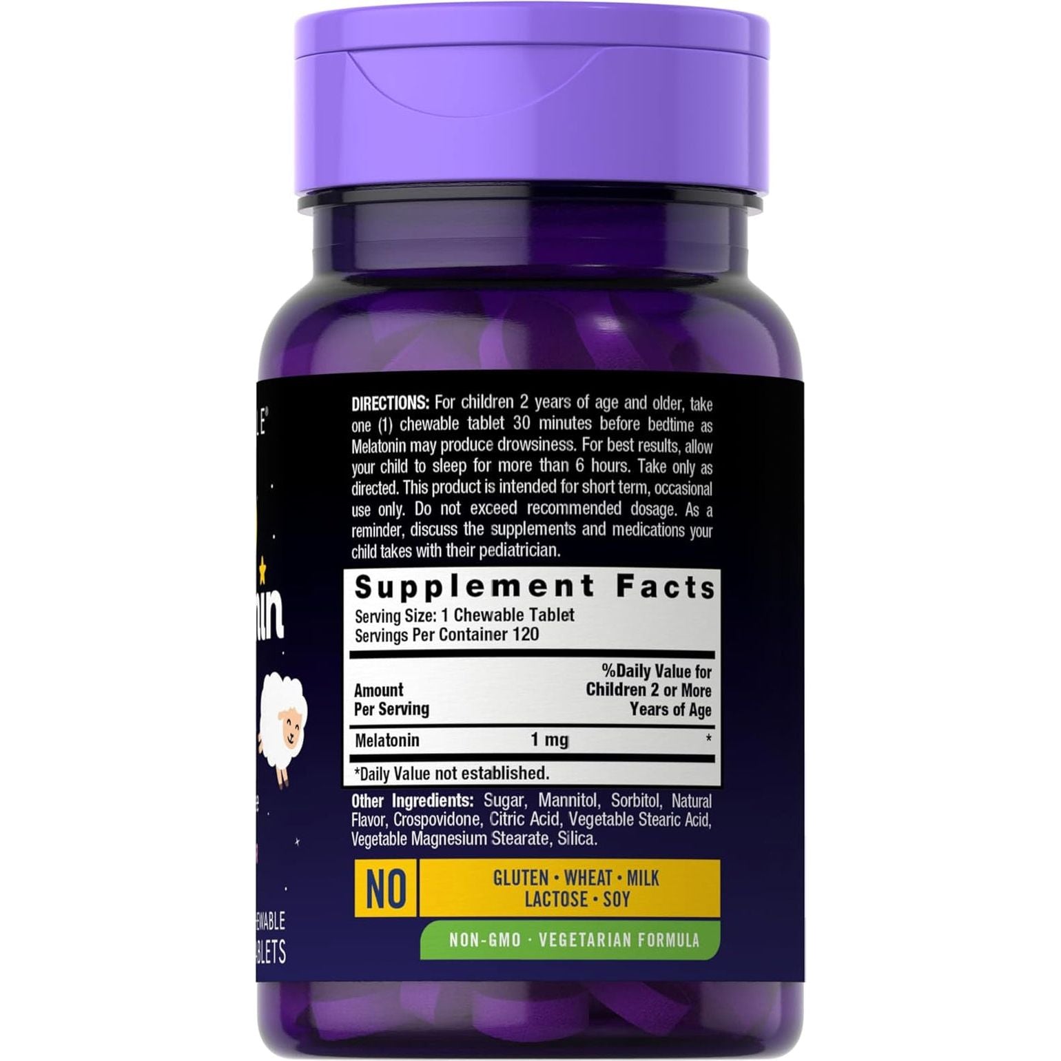 Carlyle Kids Melatonin 1Mg | Fruit Flavor - 120 Chewable Tablets