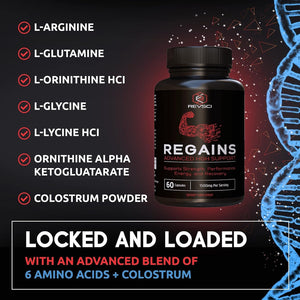 HGH Supplements - Regains Natural Anabolic Muscle Growth Building GH & Human Growth Hormone for Men 60 Pills