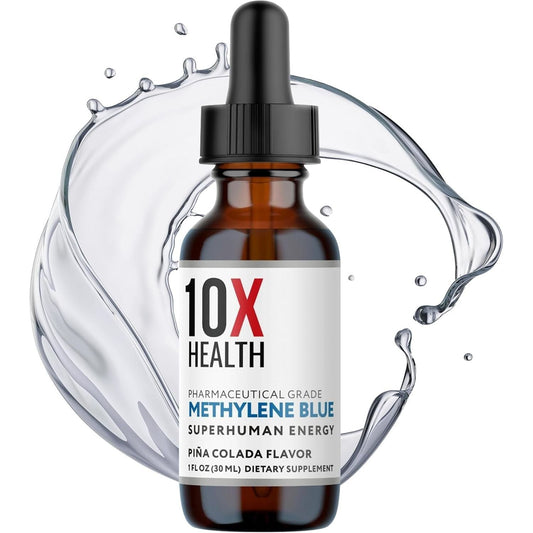 10X Health Superhuman Energy Methylene Blue Pharmaceutical Grade Liquid Drops with Black Pepper Extract (30 Ml)