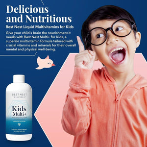 Best Nest Wellness Kids Multi plus - Brain Health Support Supplement for Kids 16 Fl Oz