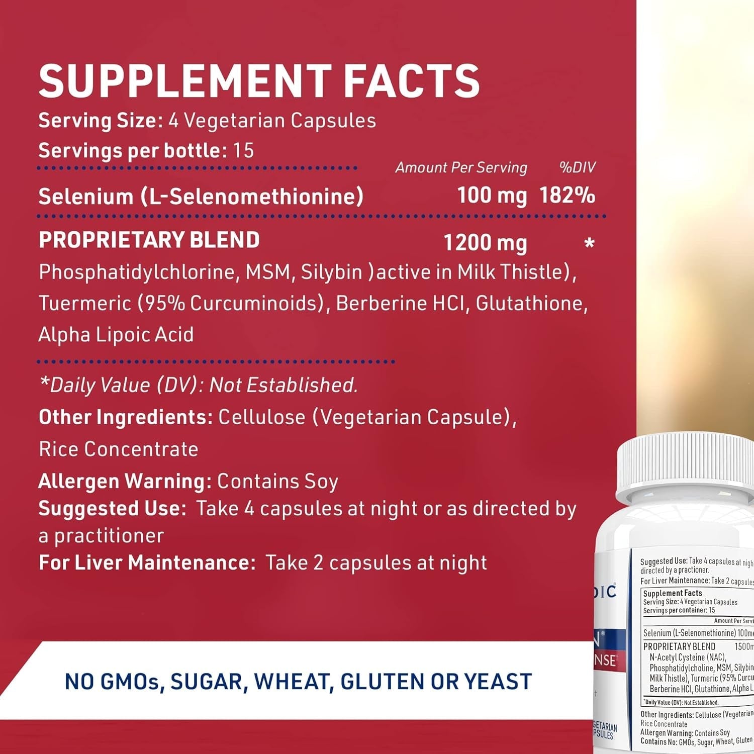 Hepatiben Liver Detox Cleanse for Regeneration W/Digestive Repair 60 Vegetarian Caps