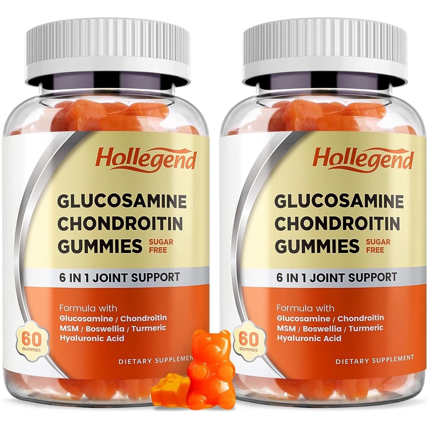 Glucosamine Chondroitin Gummies Sugar Free, Joint Support Gummies Supplements, 1500Mg Glucosamine Chewables with MSM Turmeric, 120 Count