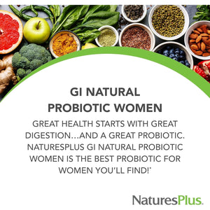 Naturesplus GI Natural Probiotic Women - Digestive & Immune Support, Urinary Tract Health -  30 Servings