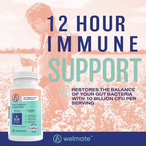 WELMATE Saccharomyces Boulardii | Daily Probiotic Supplement | 10 Billion CFU 200 Veggie Capsules