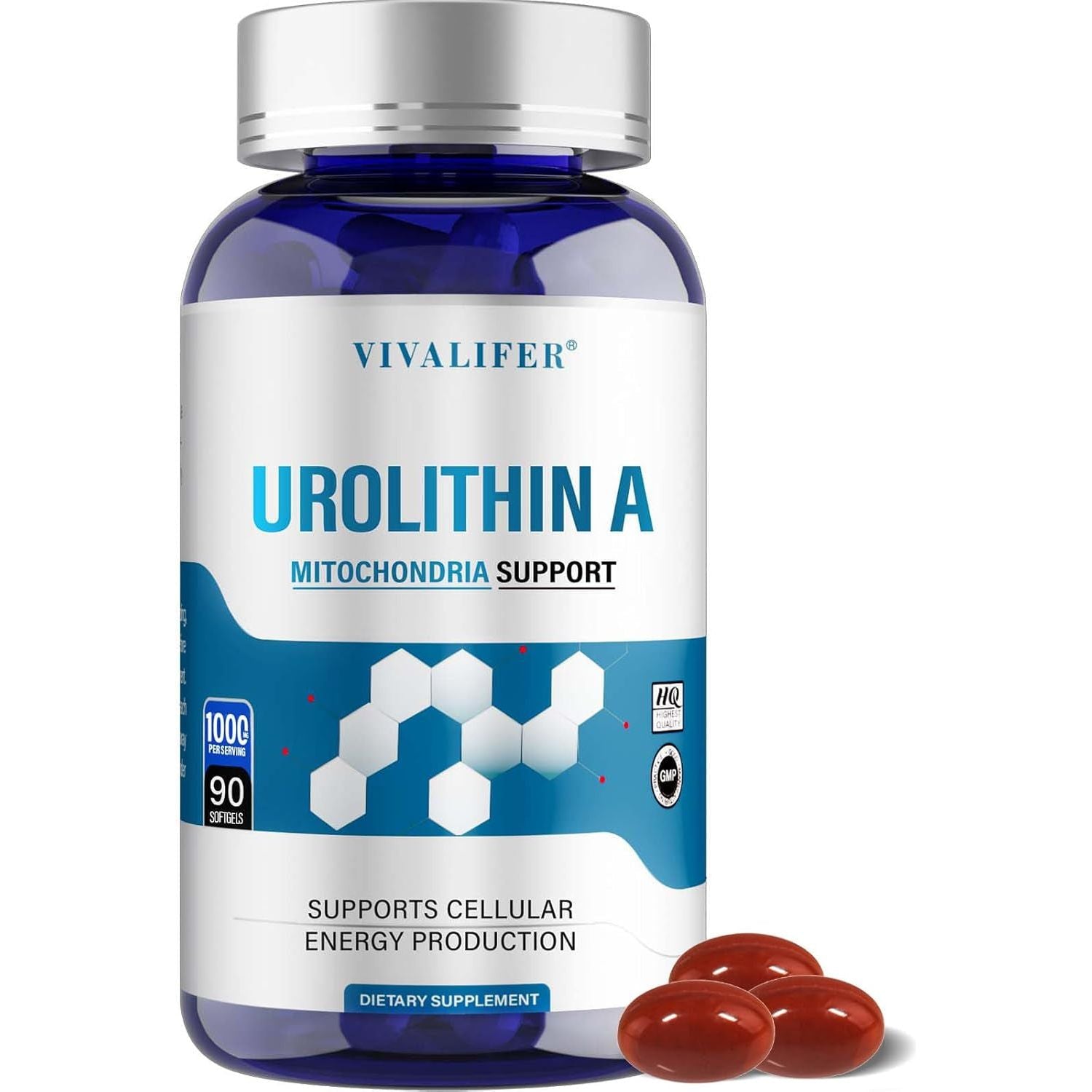 1000 MG Urolithin a Supplement for Healthy Aging and Mitochondrial Support, Cell Repair 90 Softgels