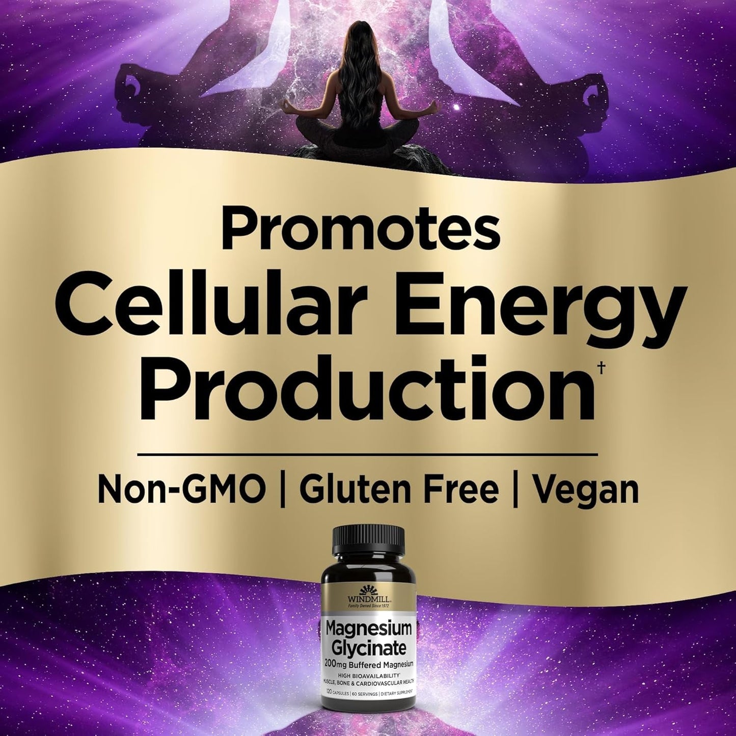 Windmill Natural Vitamins Magnesium Glycinate 200 Mg,120 Capsules