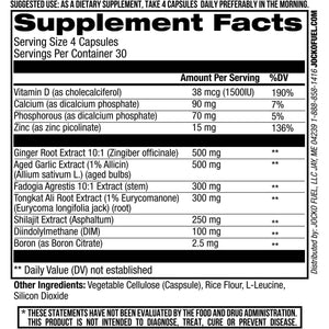 Jocko Fuel Test Booster for Men - Natural Endurance, Stamina, & Strength Booster (30 Servings)