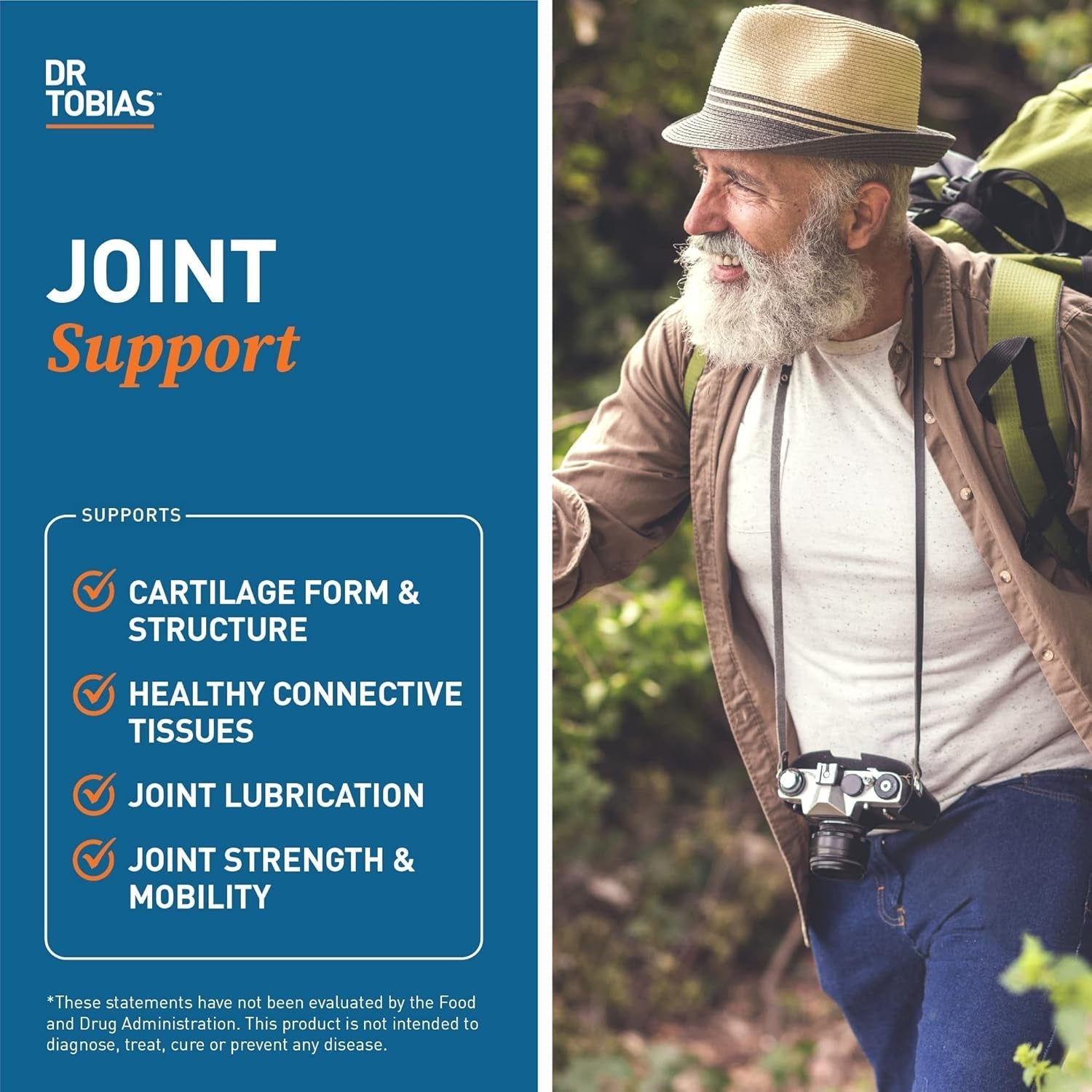 Dr. Tobias Joint Support Supplement with Glucosamine Chondroitin MSM, 240 Capsules
