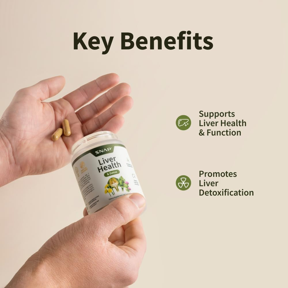 Snap Supplements Liver & Detox Support Supplement and Digestive Health, 60 Capsules