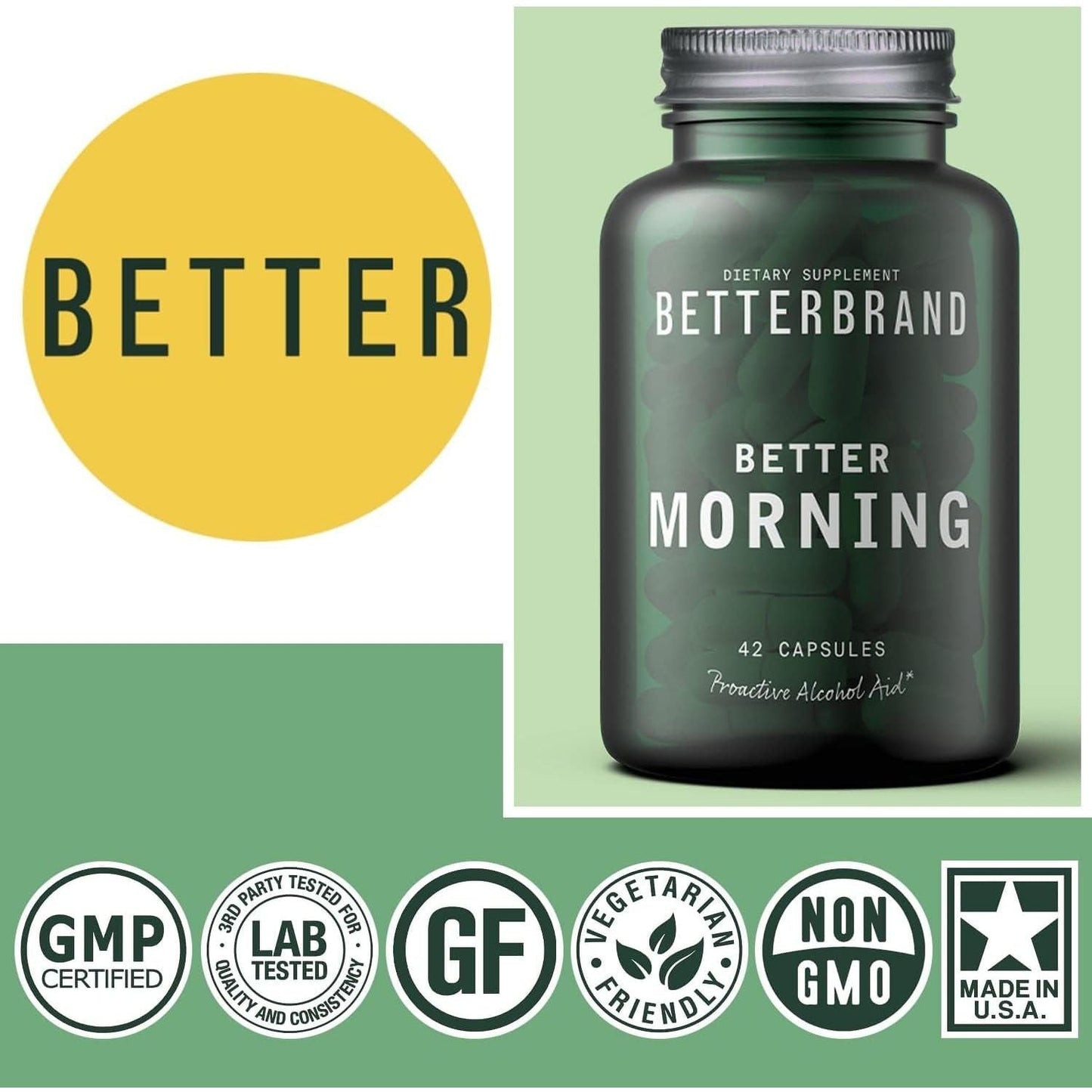 Betterbrand Bettermorning All-Natural Ingredients with DHM - Supports Liver Aid (42 Capsules)