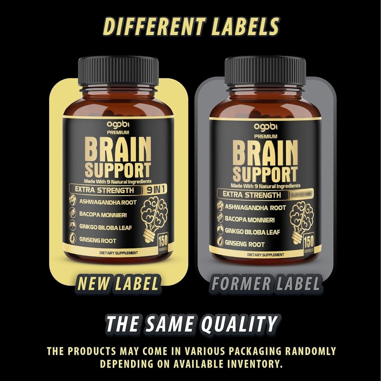 Agobi 9In1 Brain Support Supplement - Accuracy, Focus, Memory & Energy Booster - 150 Capsules