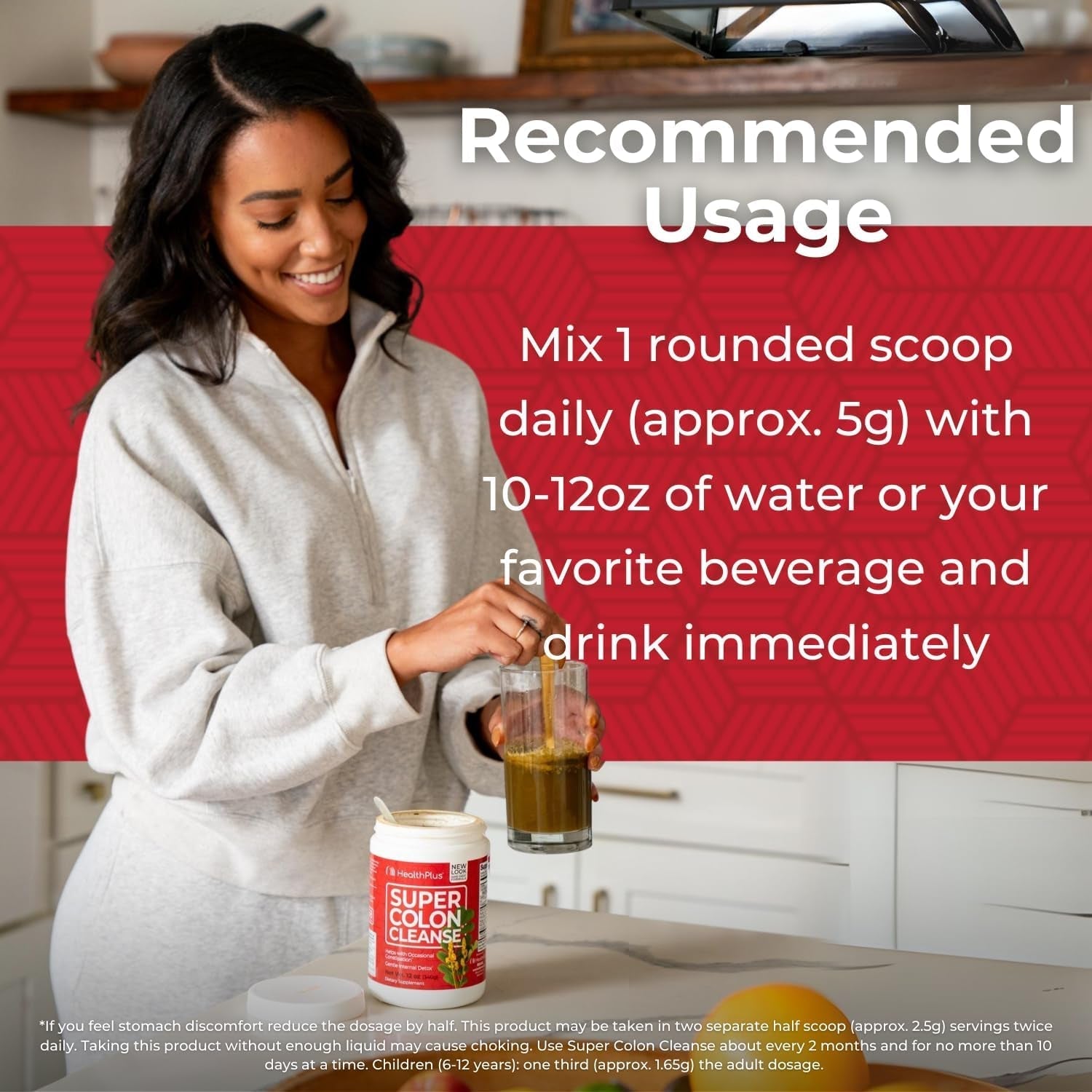 Health plus Super Colon Cleanse - Natural Detox, Digestive Constipation Relief - 12 Oz Powder, 68 Servings