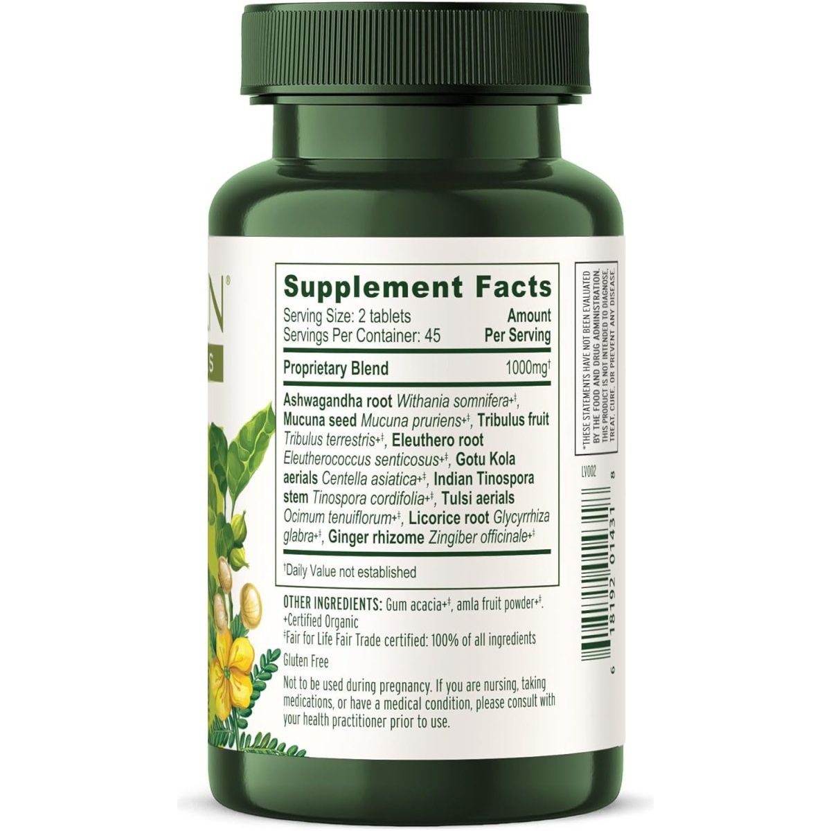 Banyan Botanicals Adrenal Nourish – Organic Adaptogen Supplement - 90 Tablets - Suppviv
