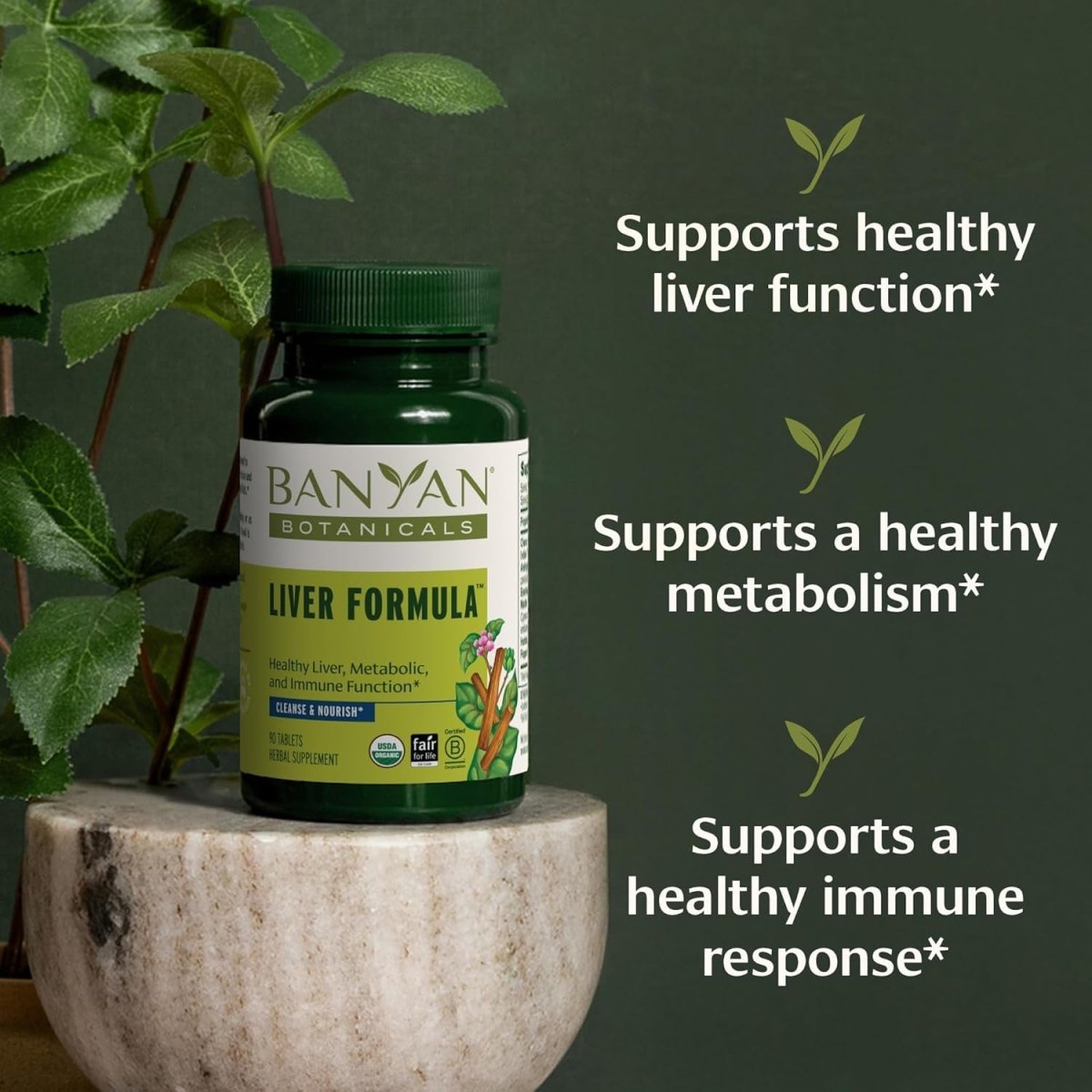 Banyan Botanicals Liver Formula| Cleansing Bitter Herbs to Detoxify the Liver & Gallbladder (90 Tablets) - Suppviv
