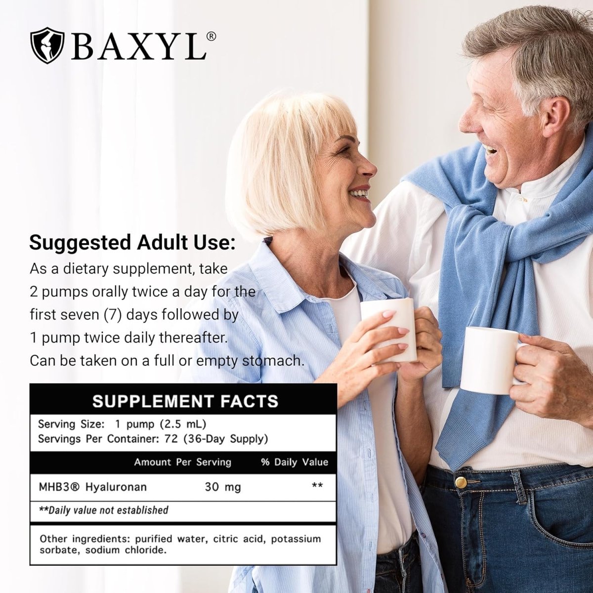 BAXYL® - Liquid Hyaluronic Acid for Joint Relief Supplement | 6 Oz, 36 Day Supply - Suppviv