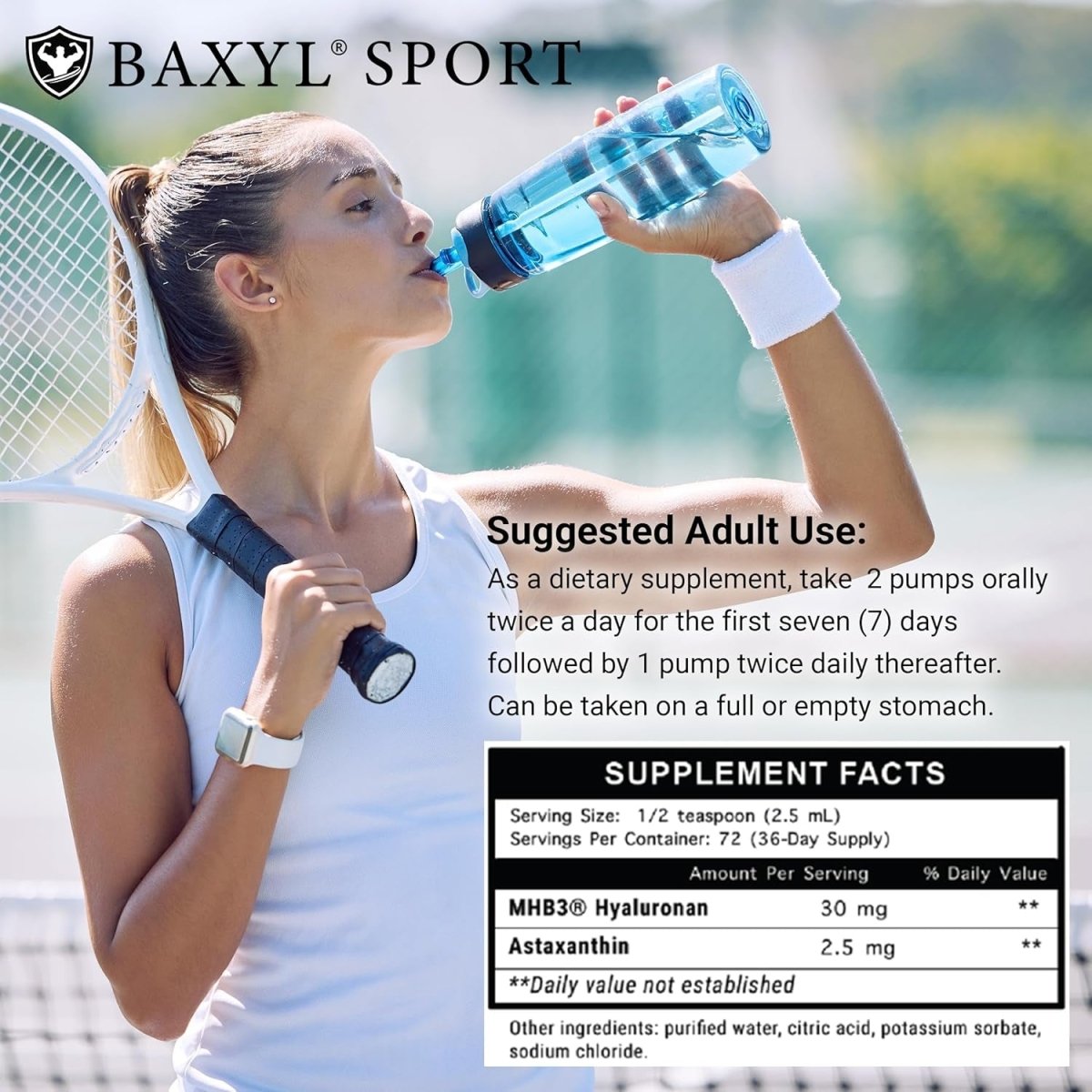 BAXYL®️ Sport - Joint Support Supplement with Hyaluronic Acid Advanced Joint Support Liquid Vitamins,6 Oz - Suppviv