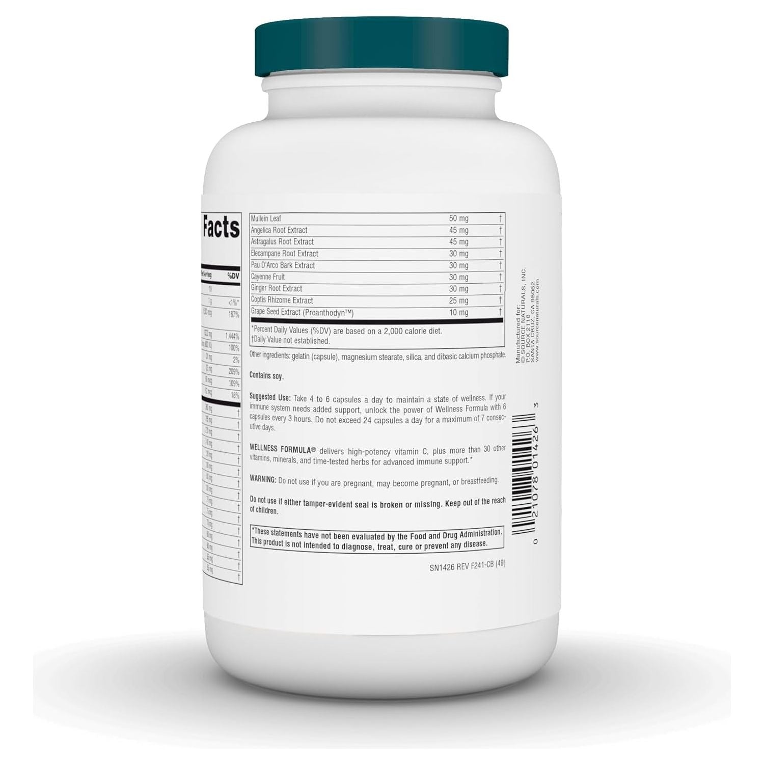 Source Naturals Wellness Formula Bio-Aligned Vitamins & Herbal Defense Advanced Immune Support* 240 Capsules